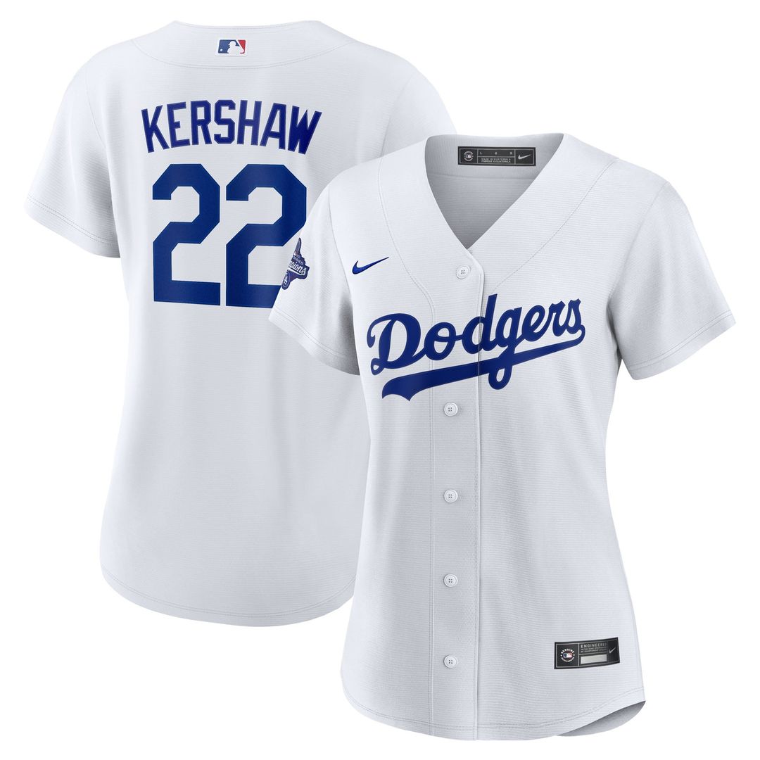 Los Angeles Dodgers Clayton Kershaw Women's Home 2025 World Series Champions Replica Jersey — White