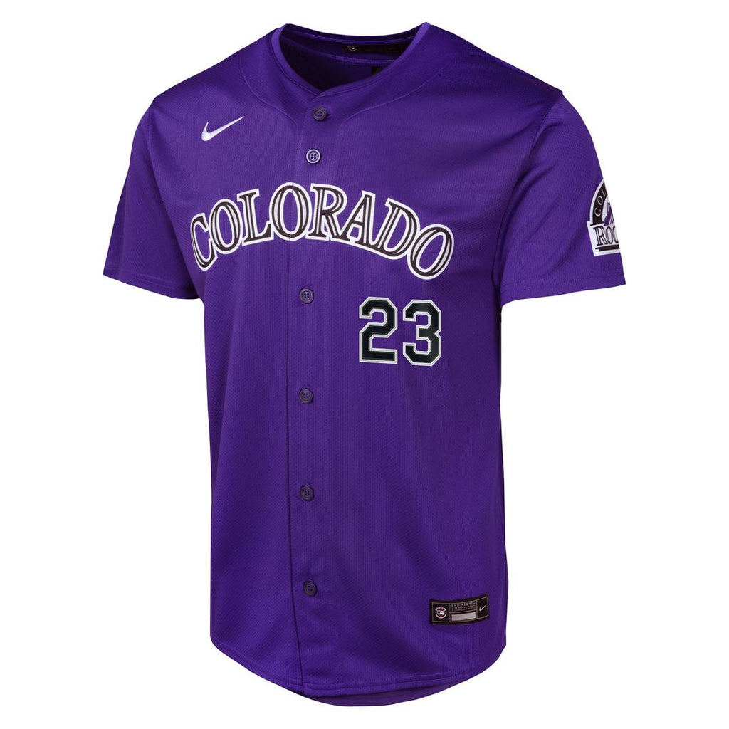 Colorado Rockies Kris Bryant Youth Alternate Limited Jersey — Purple