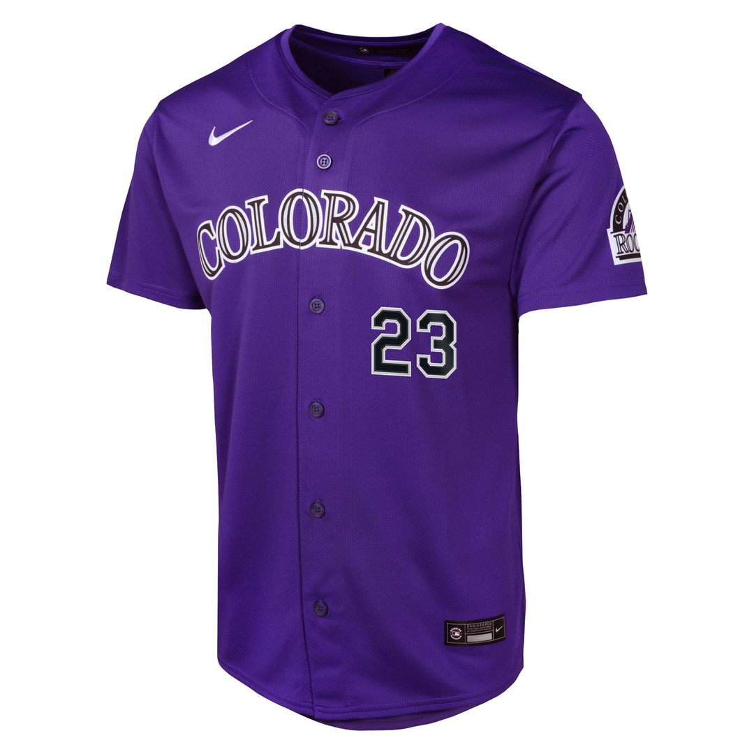 Colorado Rockies Kris Bryant Youth Alternate Limited Jersey — Purple