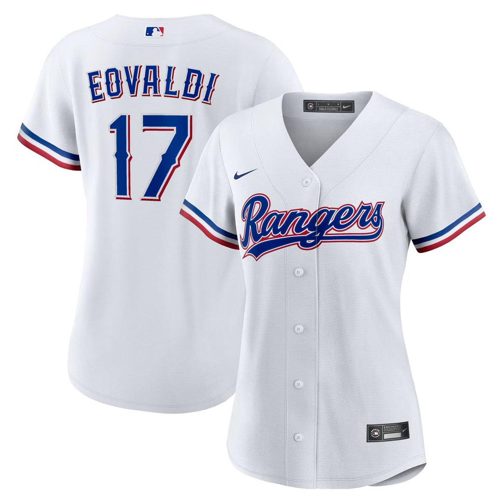 Texas Rangers Nathan Eovaldi Women's Home Replica Jersey — White