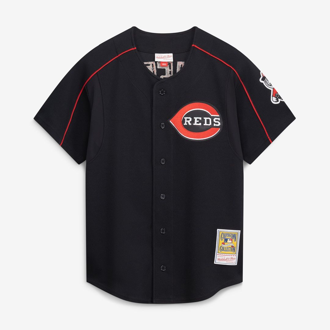 Cincinnati Reds Ken Griffey Jr. Cooperstown Authentic Mesh Batting Practice Jersey — Black