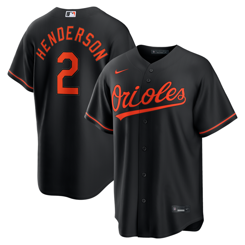 Baltimore Orioles Gunnar Henderson Alternate Replica Jersey — Black